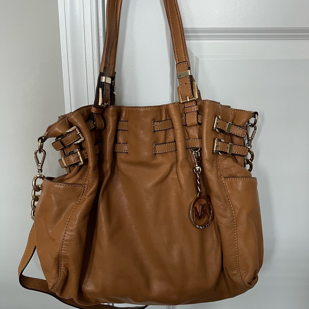 Michael Kors tan leather hobo purse